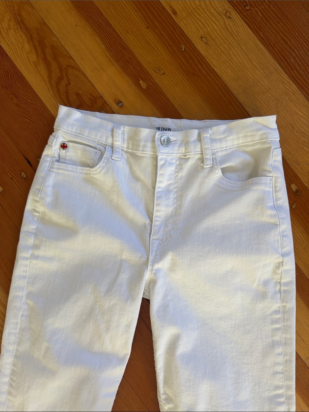 Hudson Noa White Denim Straight Leg High Rise Ankle Jeans 26 - Picture 2 of 7